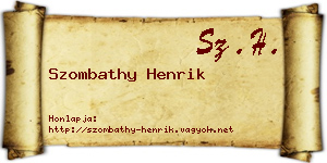 Szombathy Henrik névjegykártya