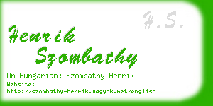 henrik szombathy business card